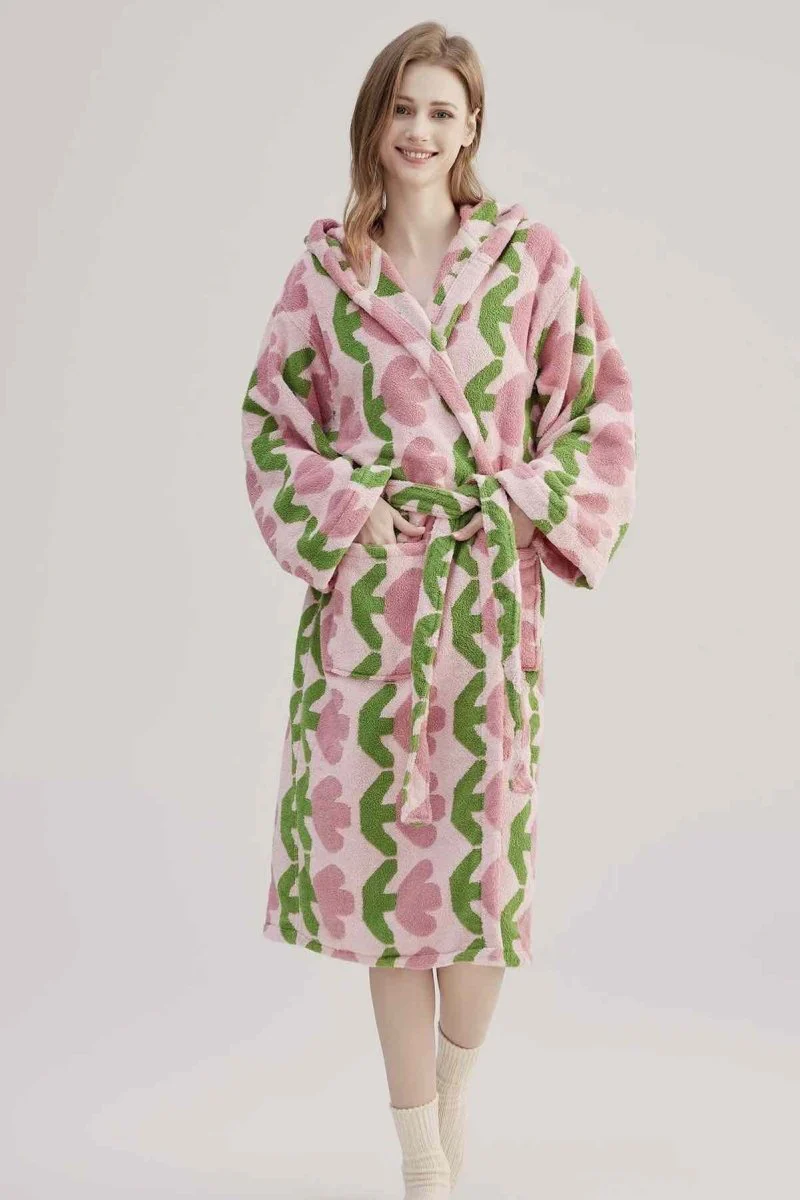 Whimsical Tulip Hooded Bath Robe - Image 4