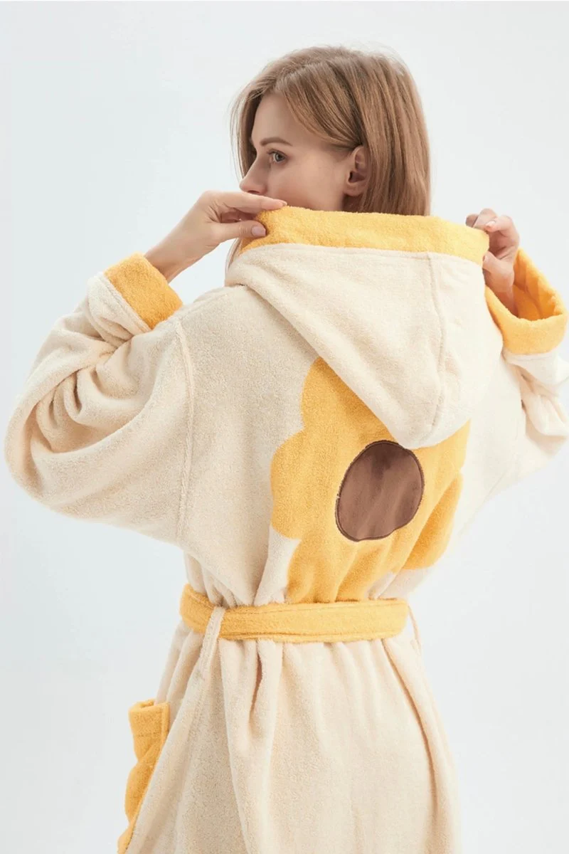 Whimsical Ultra Soft Sunflower Hooded Bathrobe - Image 3