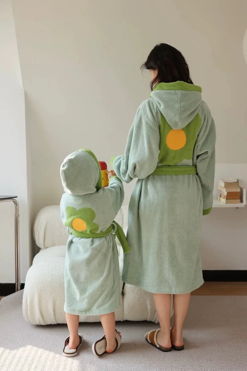 Whimsical Ultra Soft Sunflower Hooded Bathrobe - Image 8