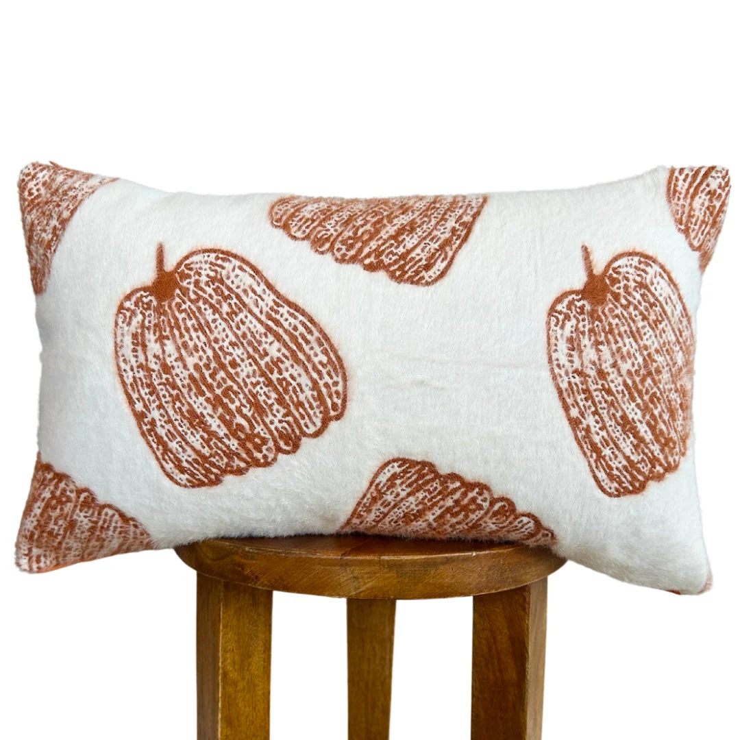 White Pumpkin Lumbar Pillow Cover - Image 2