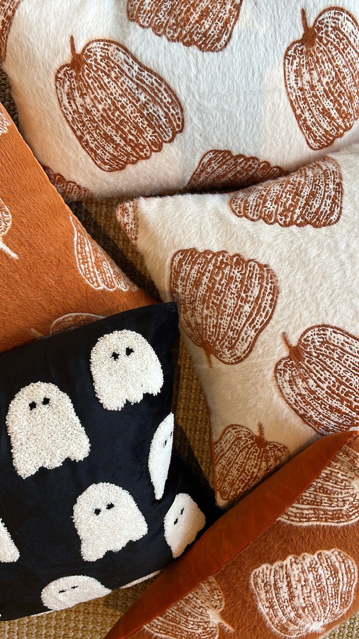 White Pumpkin Lumbar Pillow Cover - Image 3