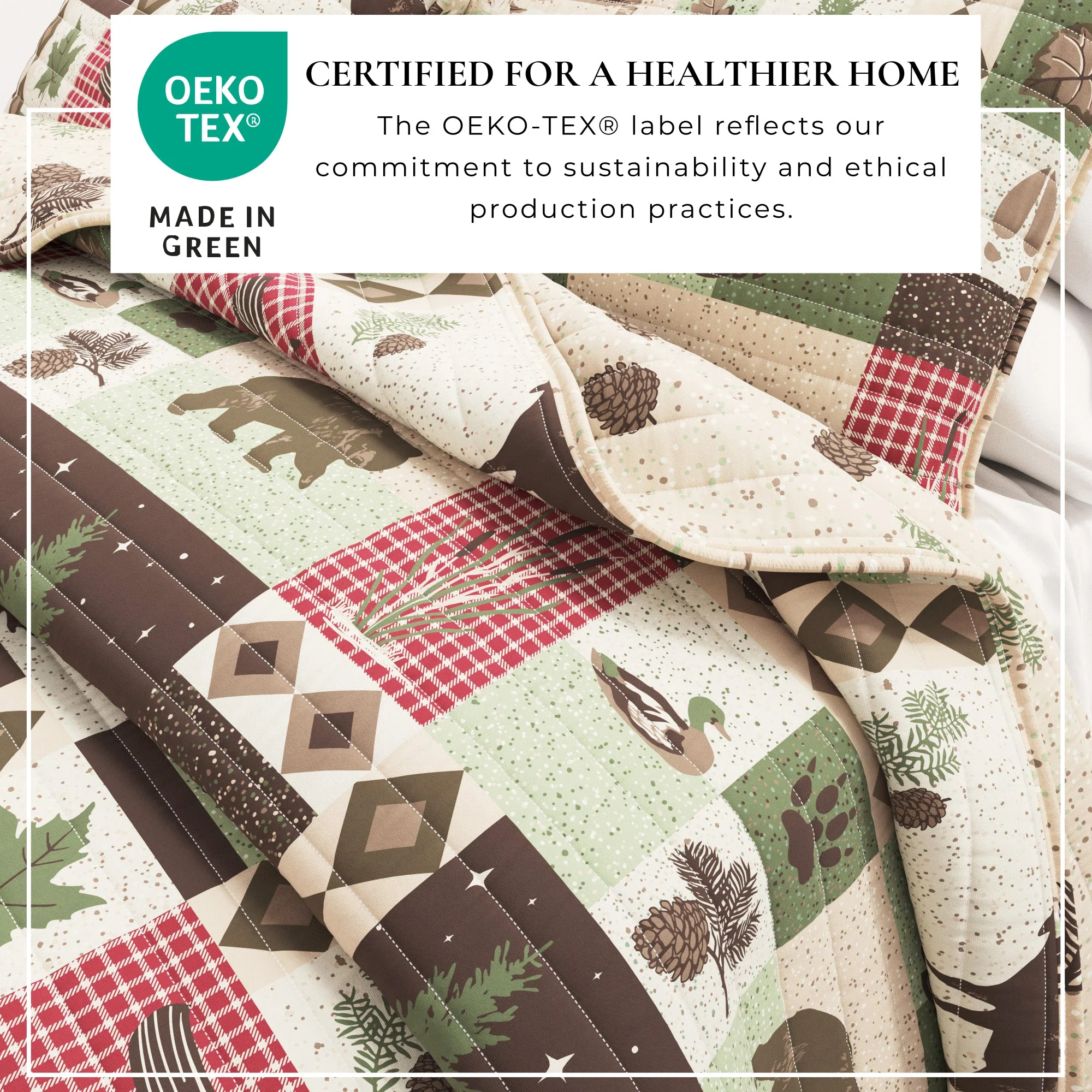 Wilder Collection 3 Piece Lodge Quilt Set - Image 3
