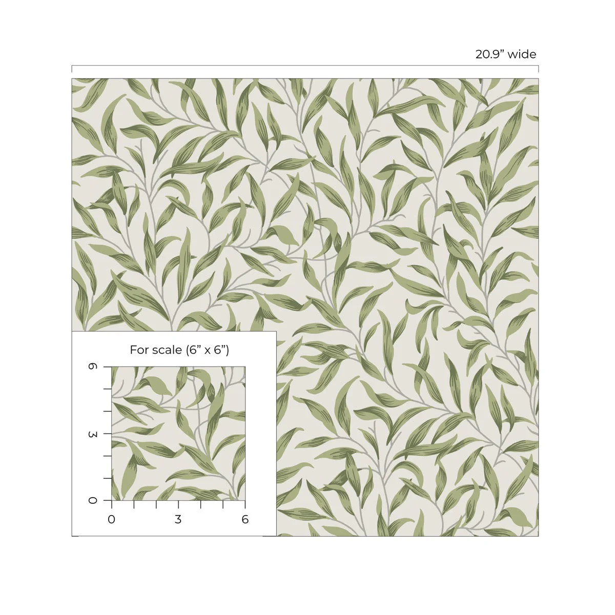 Willow Trail Vintage Prepasted Wallpaper - Image 6